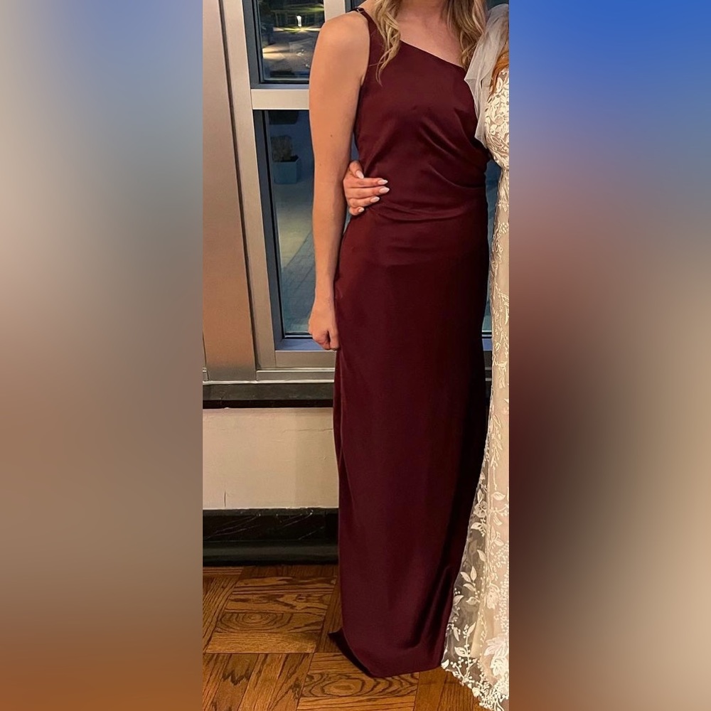 Revelry Jade Satin bridesmaid dress - Size 4P Cabarnet
